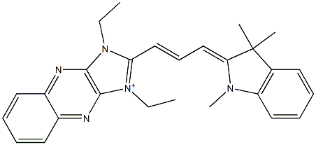 1,3-Diethyl-2-[3-[[2,3-dihydro-1,3,3-trimethyl-1H-indol]-2-ylidene]-1-propenyl]-1H-imidazo[4,5-b]quinoxalin-3-ium Struktur