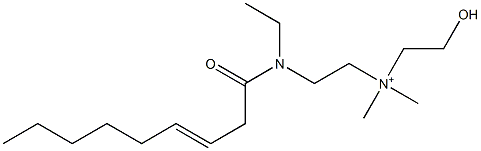 2-[N-Ethyl-N-(3-nonenoyl)amino]-N-(2-hydroxyethyl)-N,N-dimethylethanaminium Struktur