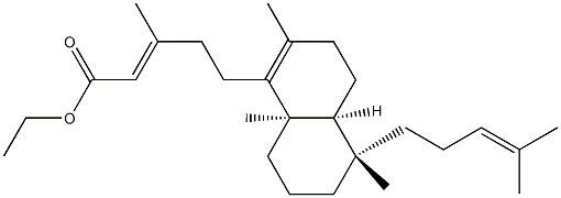 [E,(+)]-3-Methyl-5-[[(4aS,5S,8aS)-3,4,4a,5,6,7,8,8a-octahydro-5-(4-methyl-3-pentenyl)-2,5,8a-trimethylnaphthalene]-1-yl]-2-pentenoic acid ethyl ester Struktur