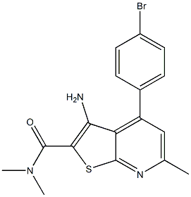 2-[[Dimethylamino]carbonyl]-4-(4-bromophenyl)-6-methylthieno[2,3-b]pyridin-3-amine Struktur