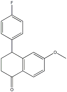 3,4-Dihydro-6-methoxy-4-(4-fluorophenyl)naphthalen-1(2H)-one Struktur