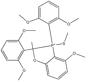 Tris(2,6-dimethoxyphenyl)(methylthio)phosphonium Struktur