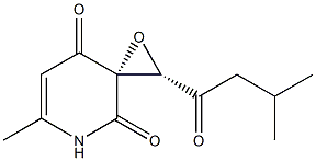 (2S,3S)-6-Methyl-2-(3-methyl-1-oxobutyl)-1-oxa-5-azaspiro[2.5]oct-6-ene-4,8-dione Struktur