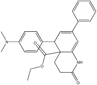 5-(4-Dimethylaminophenyl)-2-oxo-7-phenyl-1,2,3,4,4a,5-hexahydroquinoline-4a-carboxylic acid ethyl ester Struktur