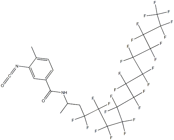 3-Isocyanato-4-methyl-N-[2-(heptacosafluorotridecyl)-1-methylethyl]benzamide Struktur