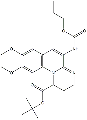 5-(Propyloxycarbonyl)amino-2,3-dihydro-8,9-bismethoxy-1H-pyrimido[1,2-a]quinoline-1-carboxylic acid tert-butyl ester Struktur