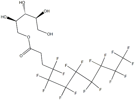 5-O-(4,4,5,5,6,6,7,7,8,8,9,9,10,10,11,11,11-Heptadecafluoroundecanoyl)xylitol Struktur