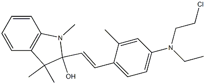 2-[2-[4-[N-Ethyl-2-chloroethylamino]-2-methylphenyl]vinyl]-1,3,3-trimethylindolin-2-ol Struktur