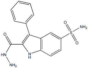 5-(Aminosulfonyl)-3-phenyl-1H-indole-2-carboxylic acid hydrazide Struktur