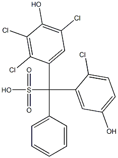 (2-Chloro-5-hydroxyphenyl)(2,3,5-trichloro-4-hydroxyphenyl)phenylmethanesulfonic acid Struktur