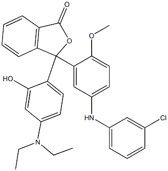 3-[5-(m-Chloroanilino)-2-methoxyphenyl]-3-(4-diethylamino-2-hydroxyphenyl)isobenzofuran-1(3H)-one Struktur