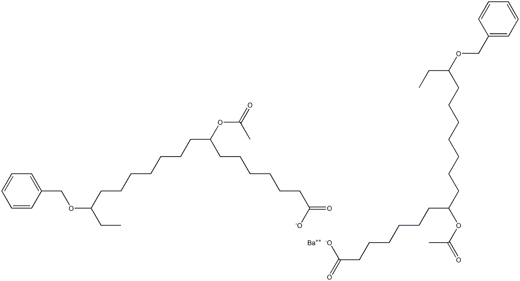 Bis(16-benzyloxy-8-acetyloxystearic acid)barium salt Struktur