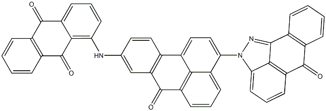 3-[(2,6-Dihydro-6-oxoanthra[1,9-cd]pyrazol)-2-yl]-9-[[(9,10-dihydro-9,10-dioxoanthracen)-1-yl]amino]-7H-benz[de]anthracen-7-one Struktur