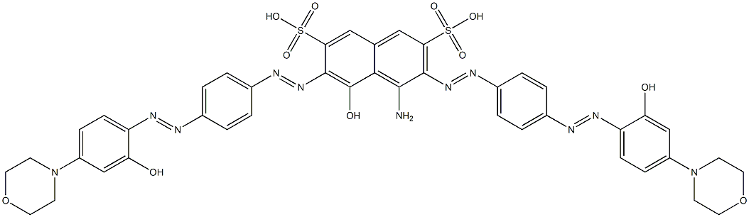 4-Amino-5-hydroxy-3,6-bis[[4-[(2-hydroxy-4-morpholinophenyl)azo]phenyl]azo]-2,7-naphthalenedisulfonic acid Struktur