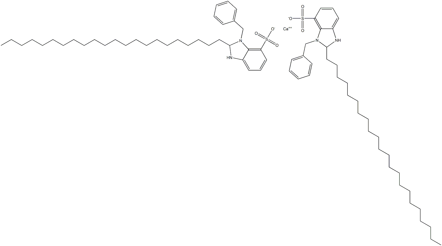 Bis(1-benzyl-2,3-dihydro-2-docosyl-1H-benzimidazole-7-sulfonic acid)calcium salt Struktur