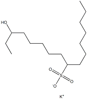 14-Hydroxyhexadecane-8-sulfonic acid potassium salt Struktur