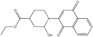 2-[2-Hydroxy-4-(ethoxycarbonyl)piperidin-1-yl]-1,4-naphthoquinone Struktur