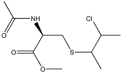 N-Acetyl-3-[(2-chloro-1-methylpropyl)thio]-L-alanine methyl ester Struktur