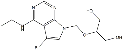 4-Ethylamino-5-bromo-7-(2-hydroxy-1-hydroxymethylethoxymethyl)-7H-pyrrolo[2,3-d]pyrimidine Struktur