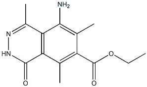 1,2-Dihydro-1-oxo-5-amino-4,6,8-trimethylphthalazine-7-carboxylic acid ethyl ester Struktur