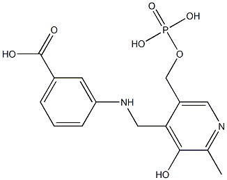 3-[[[2-Methyl-3-hydroxy-5-(phosphonooxymethyl)-4-pyridyl]methyl]amino]benzoic acid Struktur