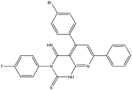 3,4-Dihydro-3-(4-fluorophenyl)-4-imino-5-(4-bromophenyl)-7-phenylpyrido[2,3-d]pyrimidine-2(1H)-thione Struktur