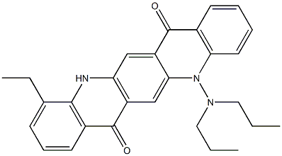 5-(Dipropylamino)-11-ethyl-5,12-dihydroquino[2,3-b]acridine-7,14-dione Struktur