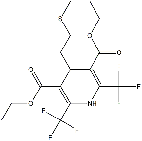 1,4-Dihydro-2,6-bis(trifluoromethyl)-4-(2-methylthioethyl)pyridine-3,5-dicarboxylic acid diethyl ester Struktur