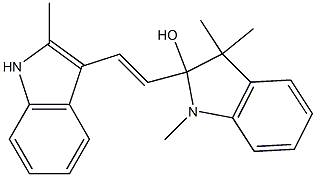 1,3,3-Trimethyl-2-[2-(2-methyl-1H-indol-3-yl)vinyl]indolin-2-ol Struktur