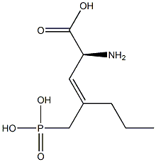 (2S,3E)-2-Amino-4-(phosphonomethyl)-3-heptenoic acid Struktur