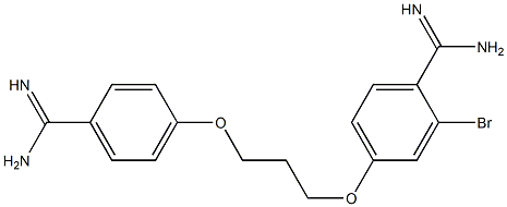 2-Bromo[4,4'-(trimethylenebisoxy)bis(benzamidine)] Struktur