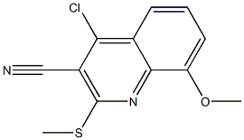 4-Chloro-8-methoxy-2-(methylthio)quinoline-3-carbonitrile Struktur