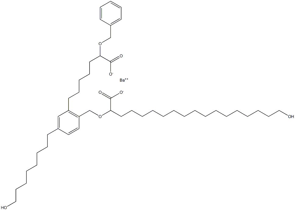 Bis(2-benzyloxy-18-hydroxystearic acid)barium salt Struktur