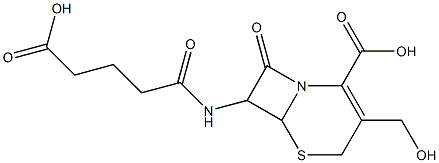 7-(4-Carboxybutyrylamino)-3-hydroxymethyl-8-oxo-5-thia-1-azabicyclo[4.2.0]oct-2-ene-2-carboxylic acid Struktur