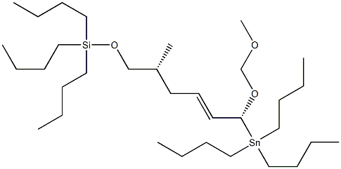 [(1R,5R)-1-(Methoxymethoxy)-6-(tributylsiloxy)-5-methyl-2-hexenyl]tributylstannane Struktur