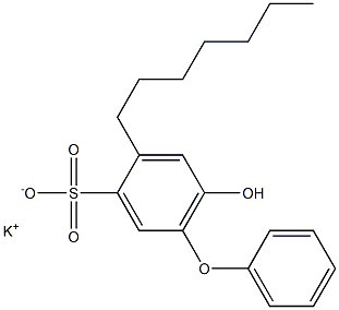 6-Hydroxy-4-heptyl[oxybisbenzene]-3-sulfonic acid potassium salt Struktur