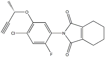 2-[2-Fluoro-4-chloro-5-[(S)-1-methyl-2-propynyloxy]phenyl]-4,5,6,7-tetrahydro-2H-isoindole-1,3-dione Struktur