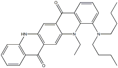 4-(Dibutylamino)-5-ethyl-5,12-dihydroquino[2,3-b]acridine-7,14-dione Struktur