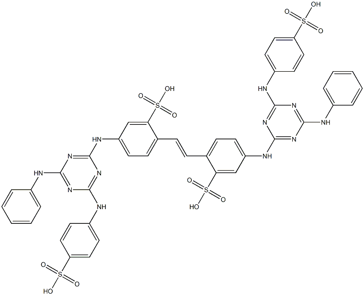 4,4'-Bis[4-anilino-6-(p-sulfoanilino)-1,3,5-triazin-2-ylamino]-2,2'-stilbenedisulfonic acid Struktur