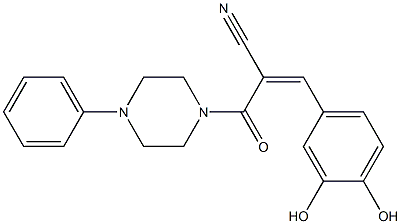 3-(3,4-Dihydroxyphenyl)-2-[(4-phenyl-1-piperazinyl)carbonyl]acrylonitrile Struktur