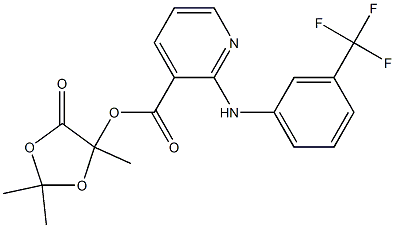 2-[(3-Trifluoromethylphenyl)amino]pyridine-3-carboxylic acid 2,2,5-trimethyl-4-oxo-1,3-dioxolan-5-yl ester Struktur