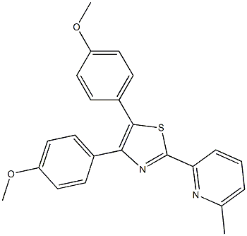 4,5-Bis(4-methoxyphenyl)-2-(6-methyl-2-pyridyl)thiazole Struktur