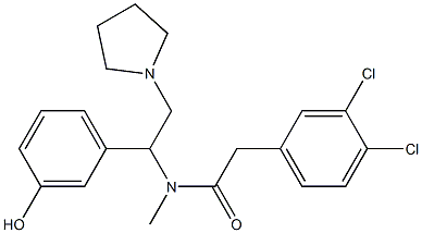 3,4-Dichloro-N-methyl-N-[1-(3-hydroxyphenyl)-2-(1-pyrrolidinyl)ethyl]benzeneacetamide Struktur