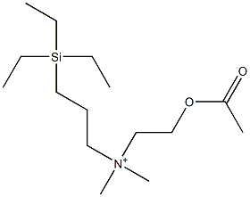 N-(2-Acetoxyethyl)-N,N-dimethyl-3-(triethylsilyl)-1-propanaminium Struktur