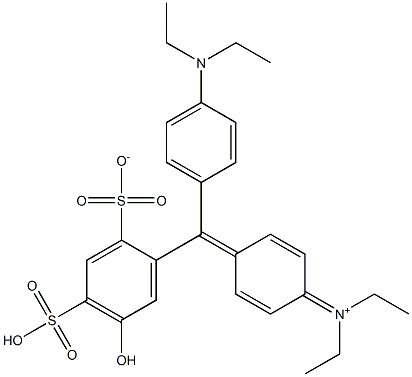 N-[4-[(4-Diethylaminophenyl)(5-hydroxy-4-sulfo-2-sulfonatophenyl)methylene]-2,5-cyclohexadien-1-ylidene]-N-ethylethanaminium Struktur