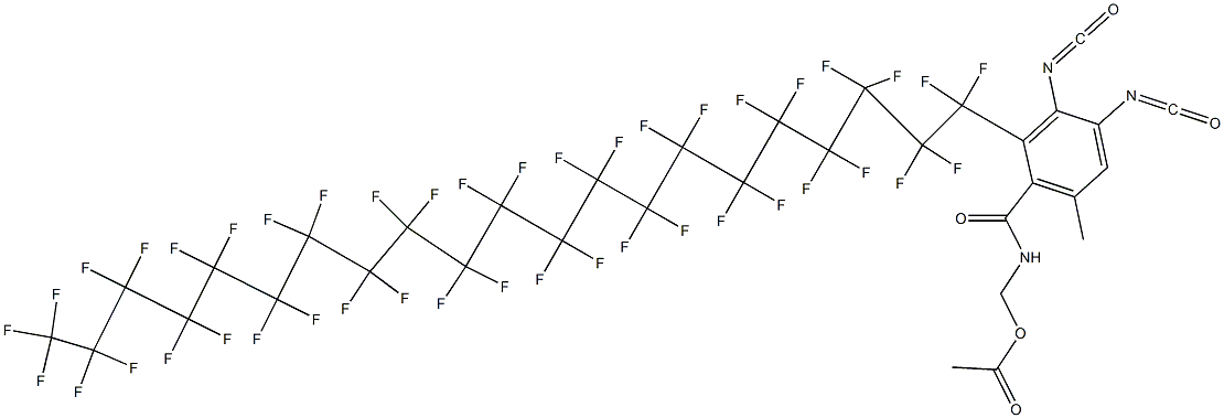 N-(Acetyloxymethyl)-2-(tritetracontafluorohenicosyl)-3,4-diisocyanato-6-methylbenzamide Struktur