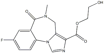 8-Fluoro-5,6-dihydro-6-oxo-5-methyl-4H-imidazo[1,5-a][1,4]benzodiazepine-3-carboxylic acid 2-hydroxyethyl ester Struktur