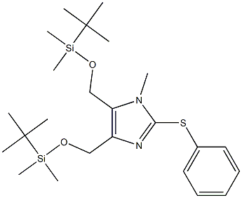 1-Methyl-2-(phenylthio)-4,5-bis[(tert-butyldimethylsilyloxy)methyl]-1H-imidazole Struktur