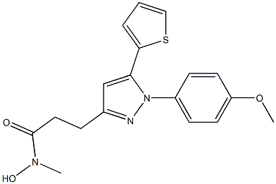 3-[1-(4-Methoxyphenyl)-5-(2-thienyl)-1H-pyrazol-3-yl]-N-hydroxy-N-methylpropanamide Struktur