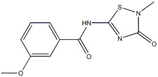 N-[(2,3-Dihydro-2-methyl-3-oxo-1,2,4-thiadiazol)-5-yl]-3-methoxybenzamide Struktur